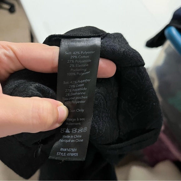 Kobi Halperin Black Pants Damask Jacquard Print Size 6 U - Picture 5 of 8